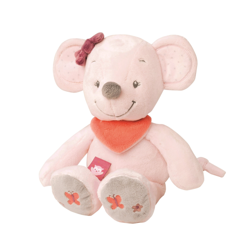  adele and valentine softtoy mouse pink grey orange 28cm  